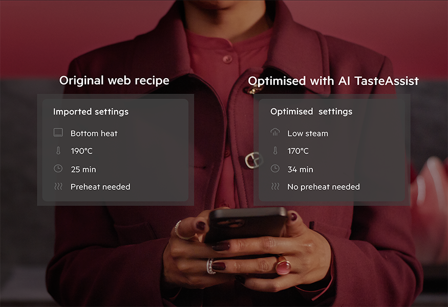 Person on phone looking a recipes