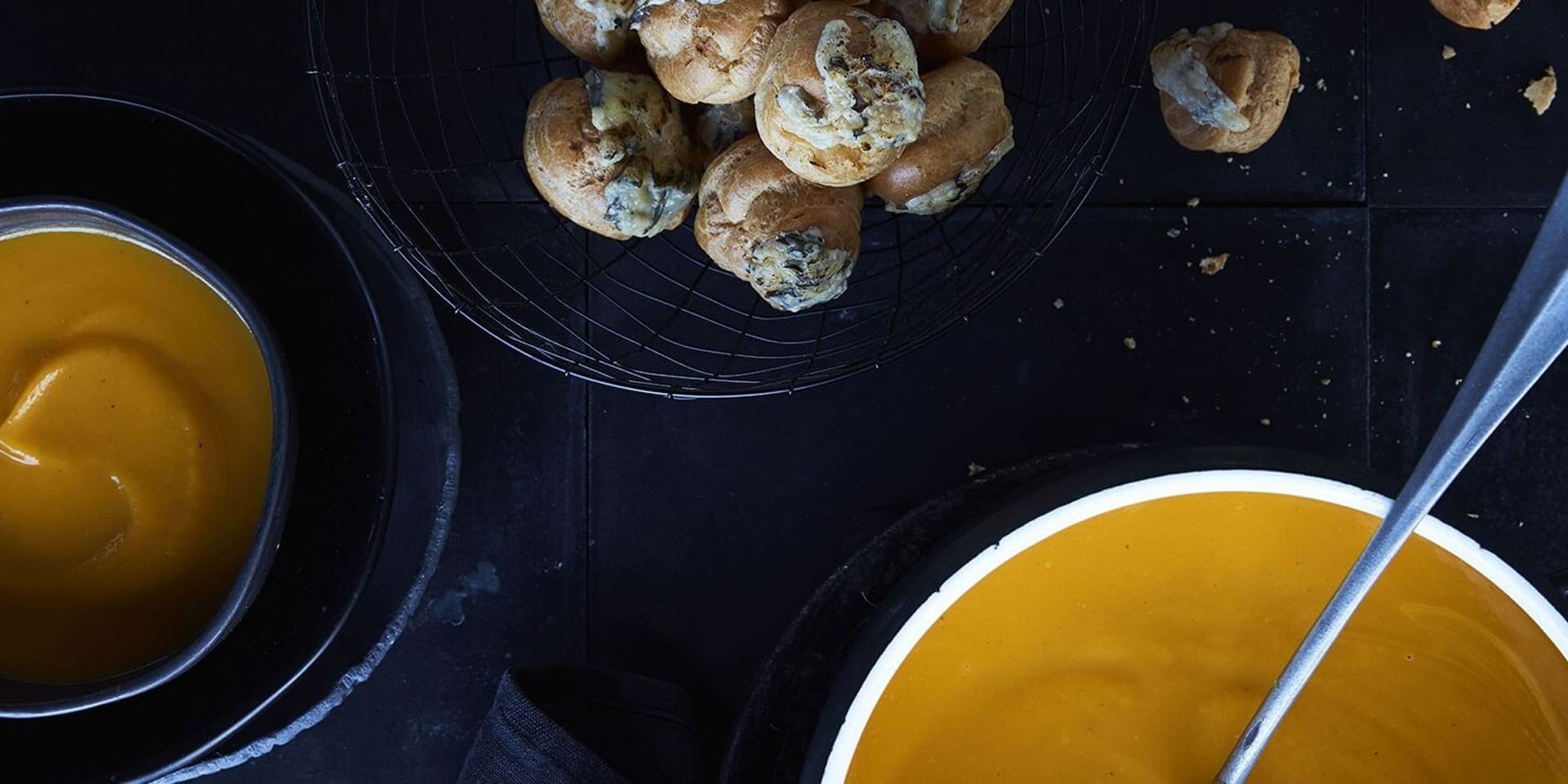 PUMPKIN SOUP AND CHOUX PUFFS