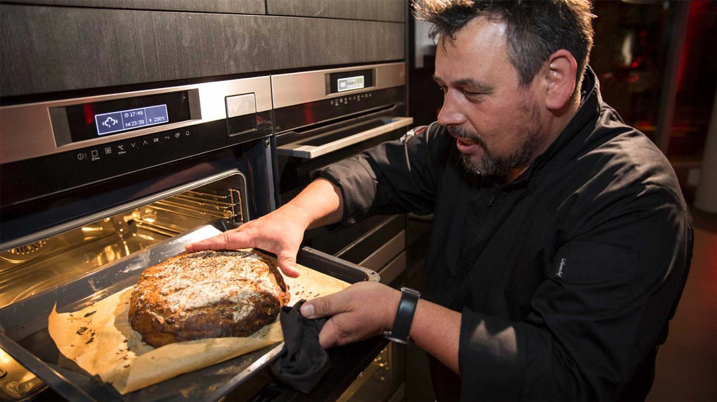 Baking bread with steam