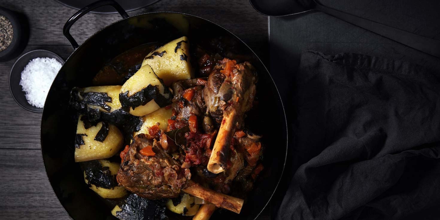 LAMB SHANKS & DUTCH CREAM POTATOES WITH NORI & SALTED BUTTER