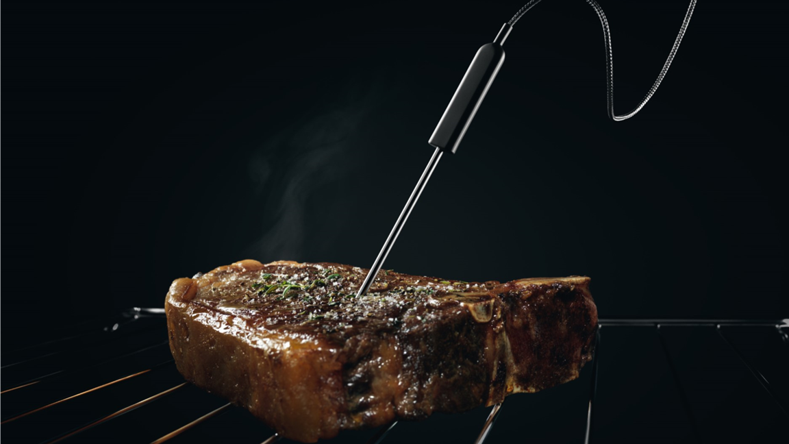 Always optimal cooking times thanks to the core temperature sensor