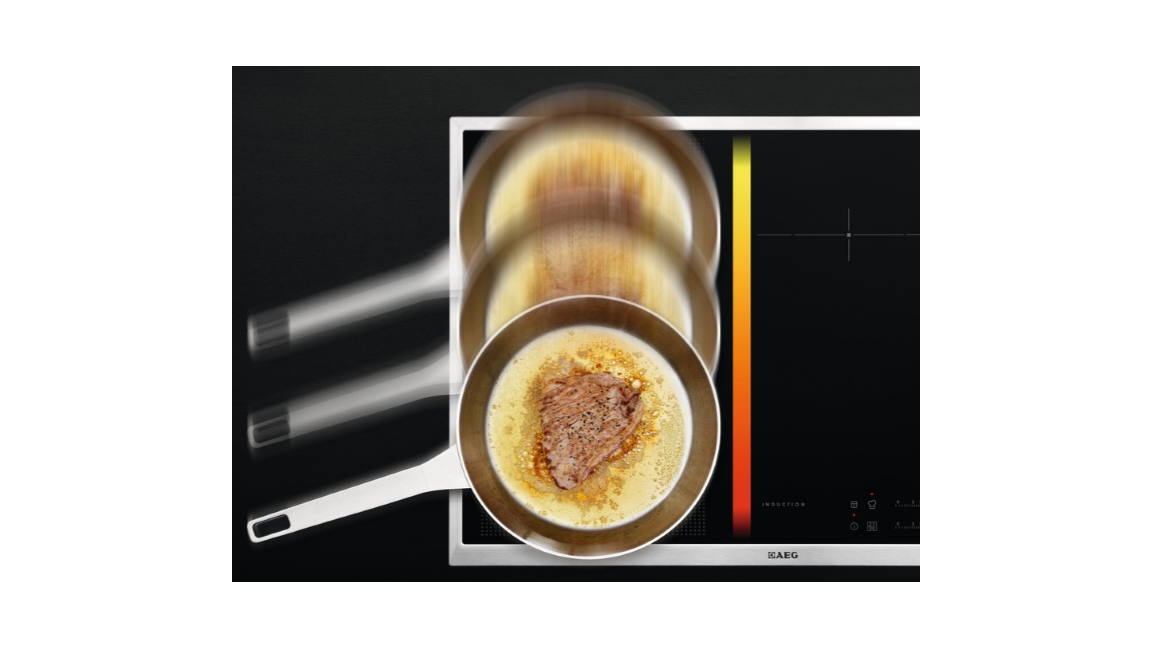 Go from boil to simmer by simply moving your pan