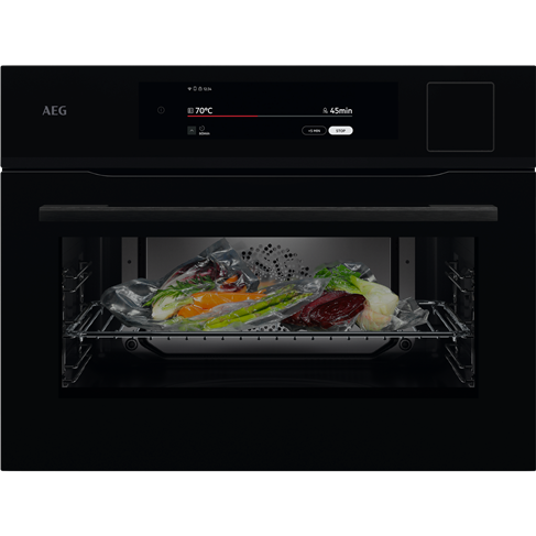 45cm Compact Oven with Full Steam plus Sous Vide, Black - 9000